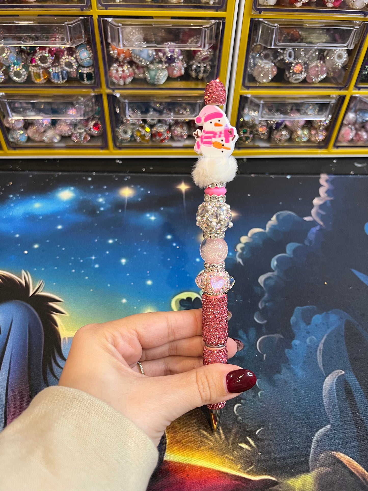 Pink snowman