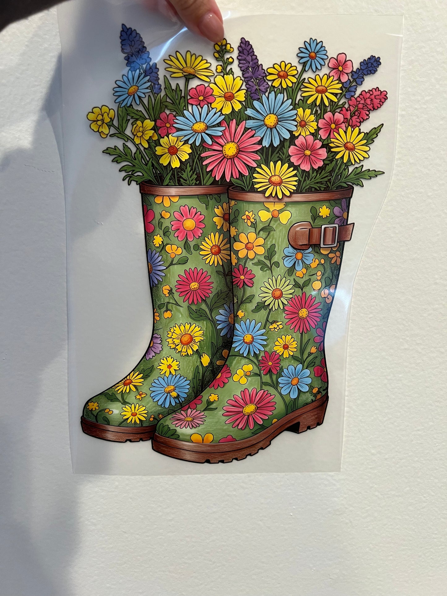 Floral rain boots