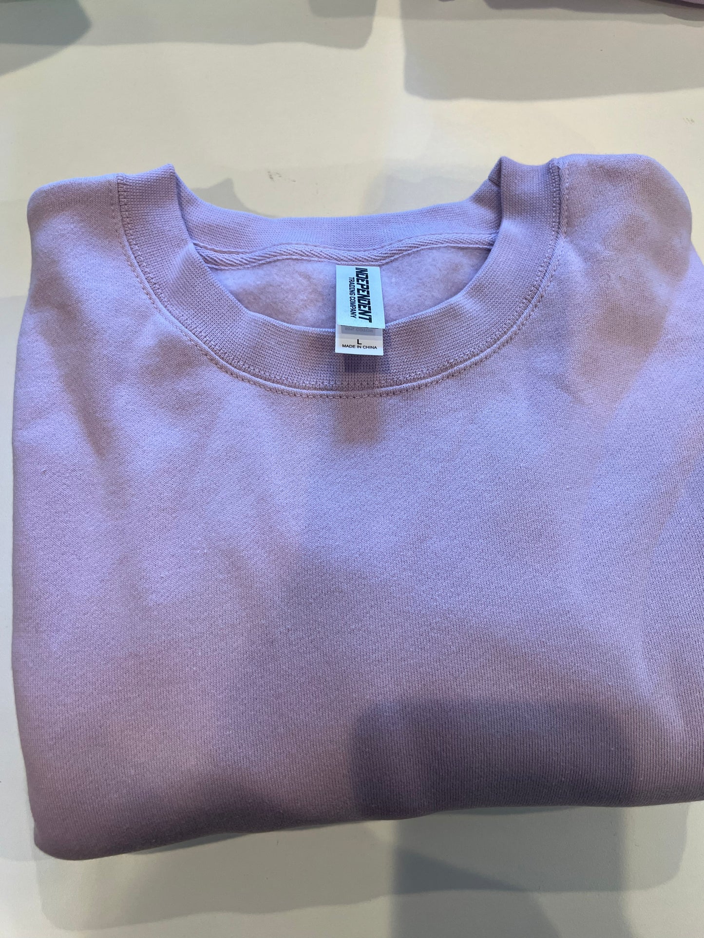 large lavender crewneck