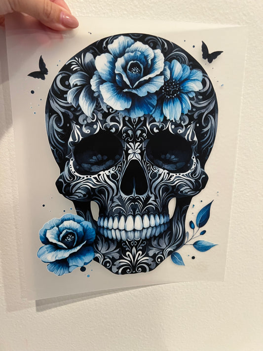Blue skull print