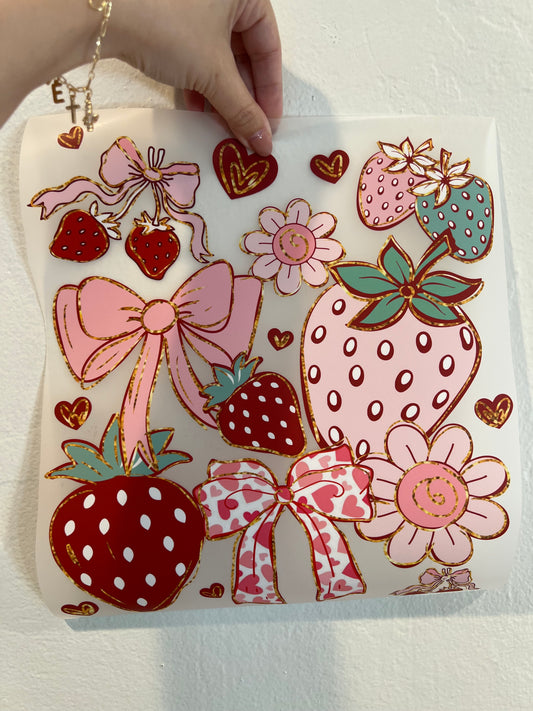 Strawberry bow print