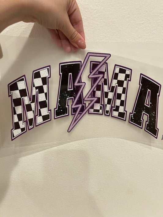 Checkered mama purple