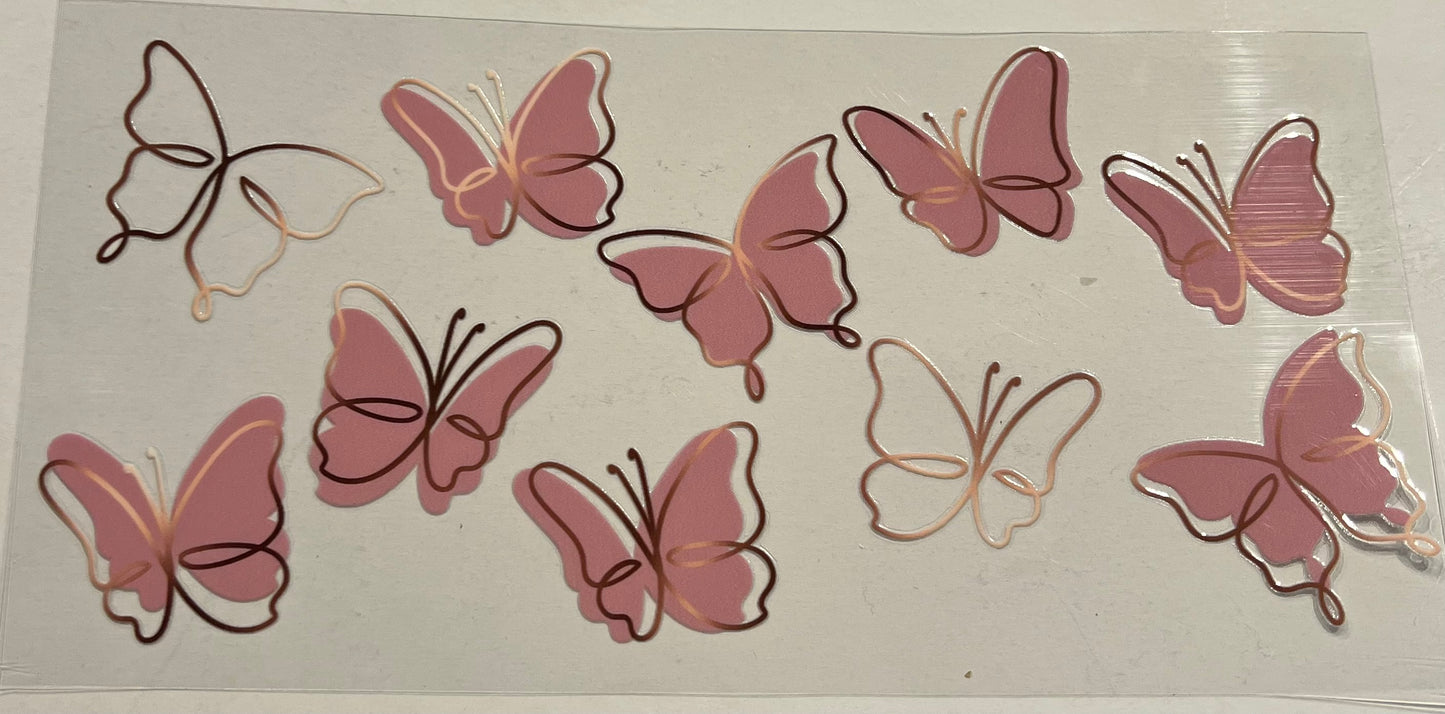 Gold pink butterfly