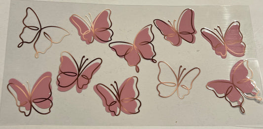 Gold pink butterfly