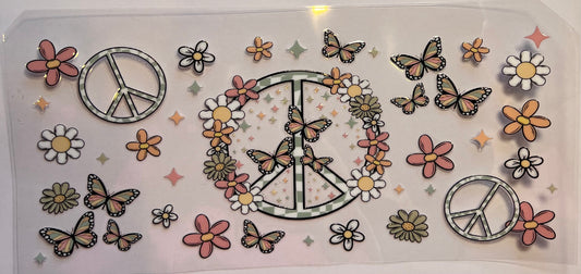 Floral peace sign