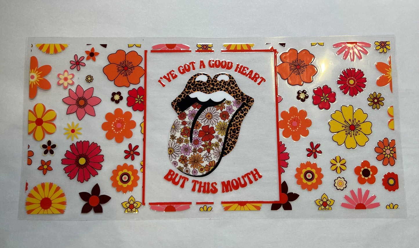 Good heart but this mouth. Floral retro