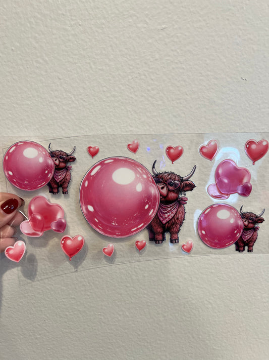 Valentine cow bubble