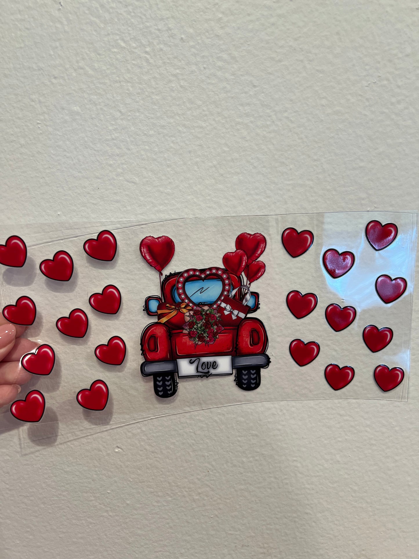 Red valentines truck