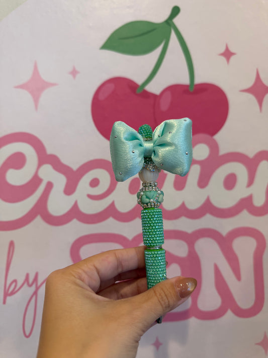 Mint fluffy bow